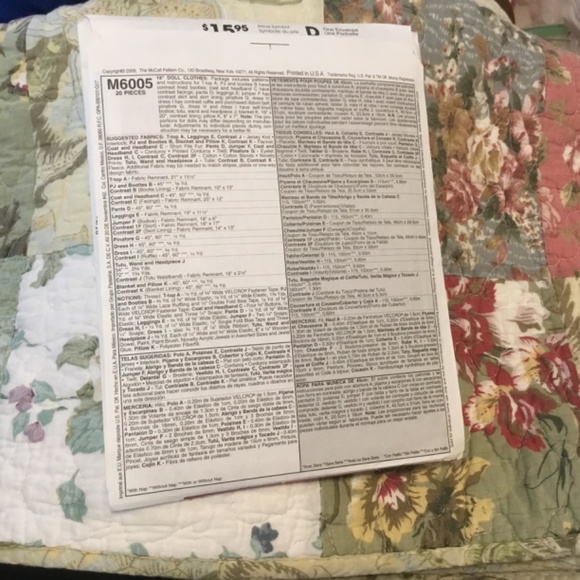 McCall’s Crafts Pattern 18" Doll Clothes Uncut - Picture 5 of 7